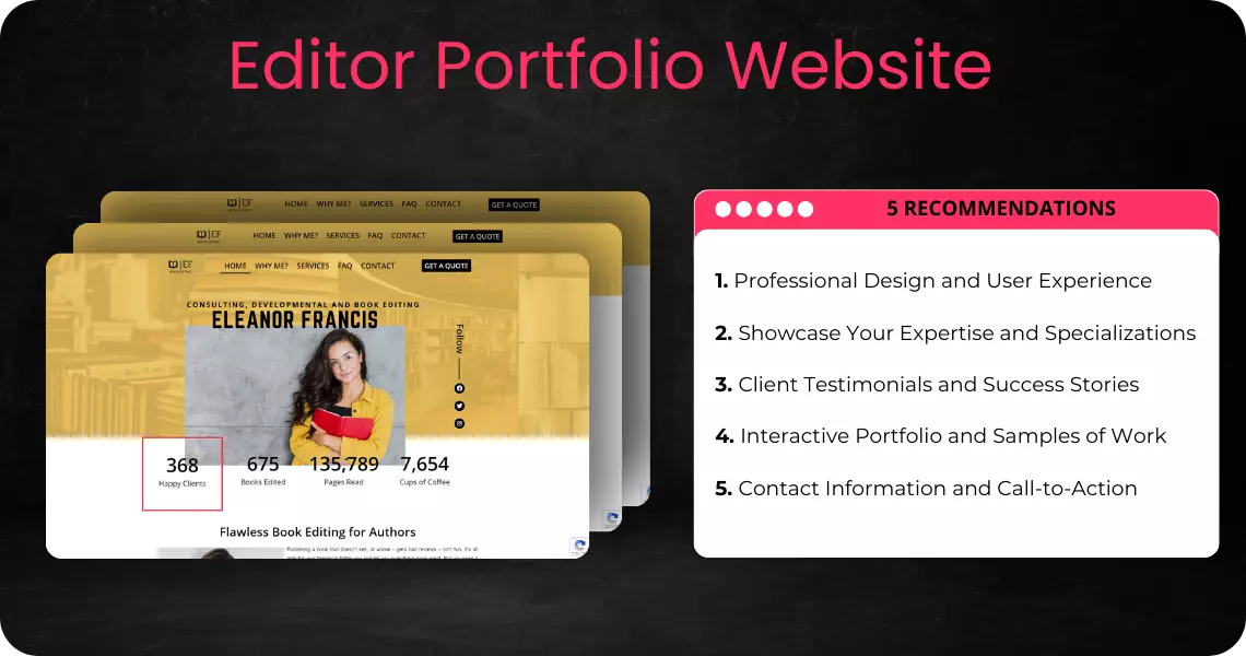 editor portfolio website. 5 basic recommendations